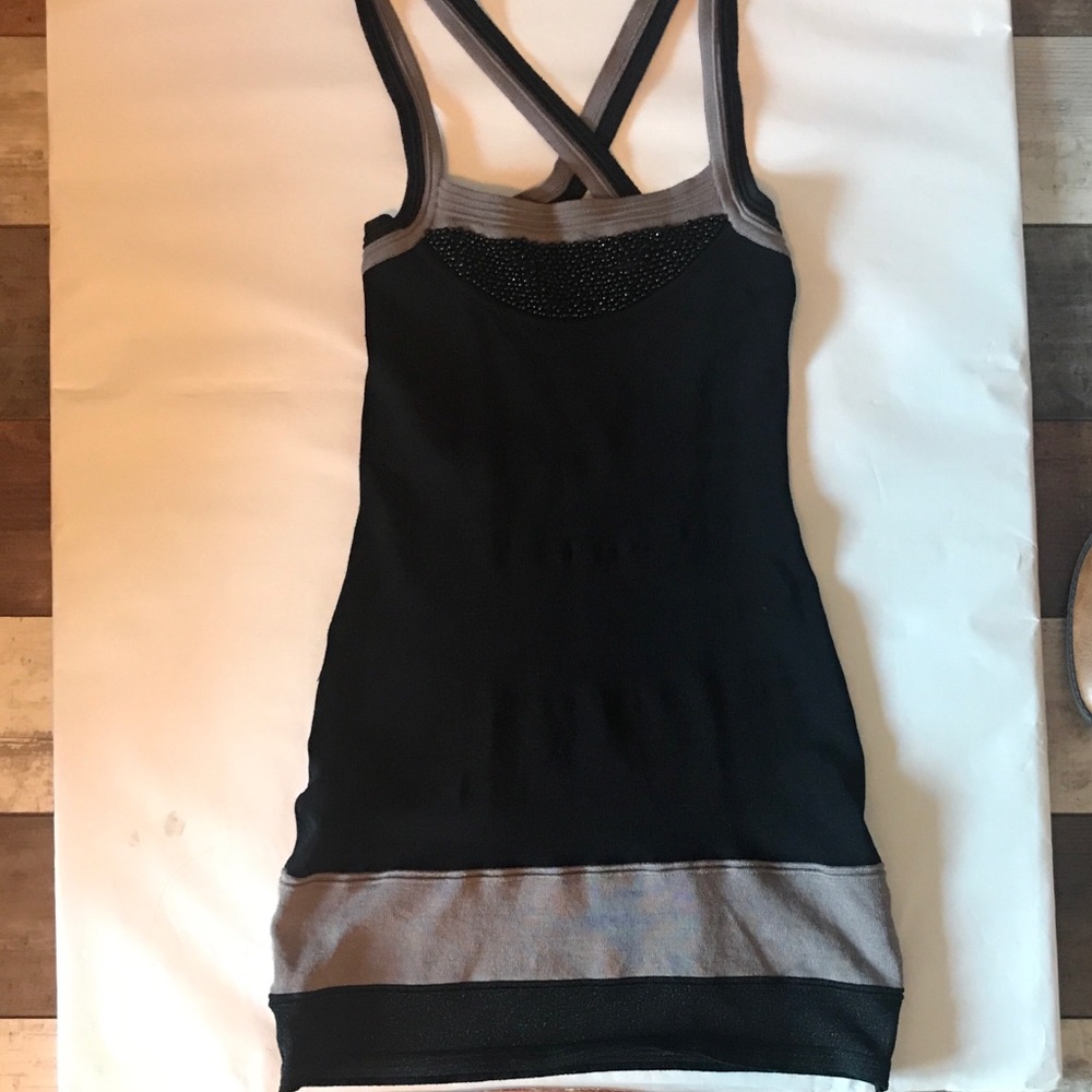 Bebe Mini Bodycon Black Sexy Cross Back Dress Sz S